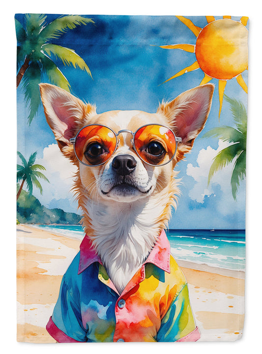 Chihuahua Summer Beach Time House Flag