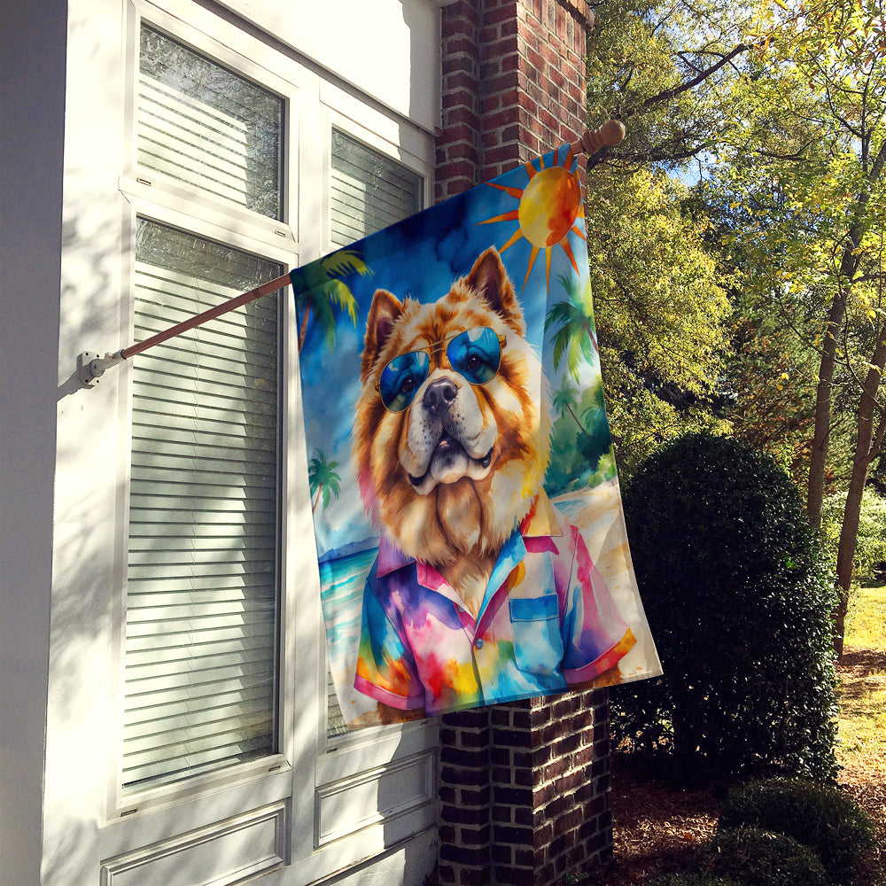 Chow Chow Summer Beach Time House Flag