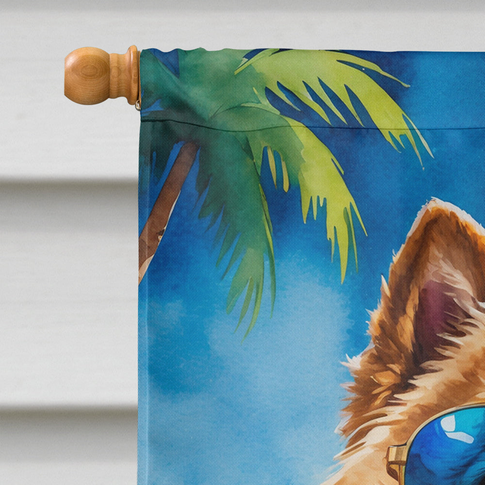 Chow Chow Summer Beach Time House Flag