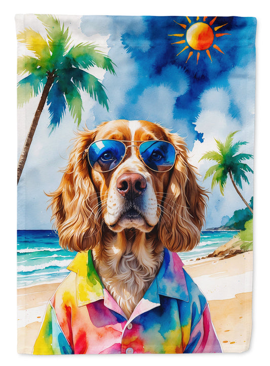 Cocker Spaniel Summer Beach Time House Flag