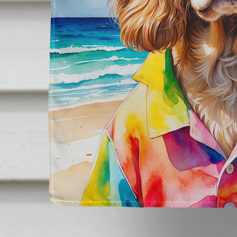 Cocker Spaniel Summer Beach Time House Flag