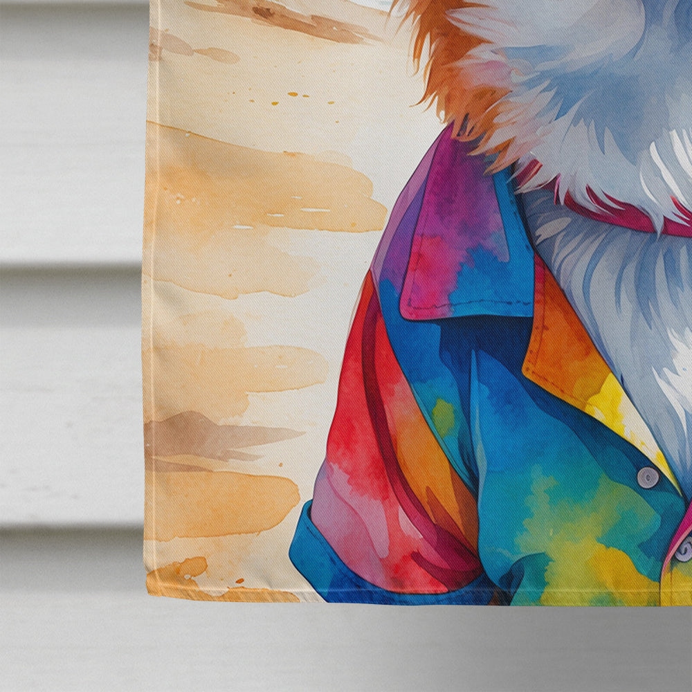 Corgi Summer Beach Time House Flag