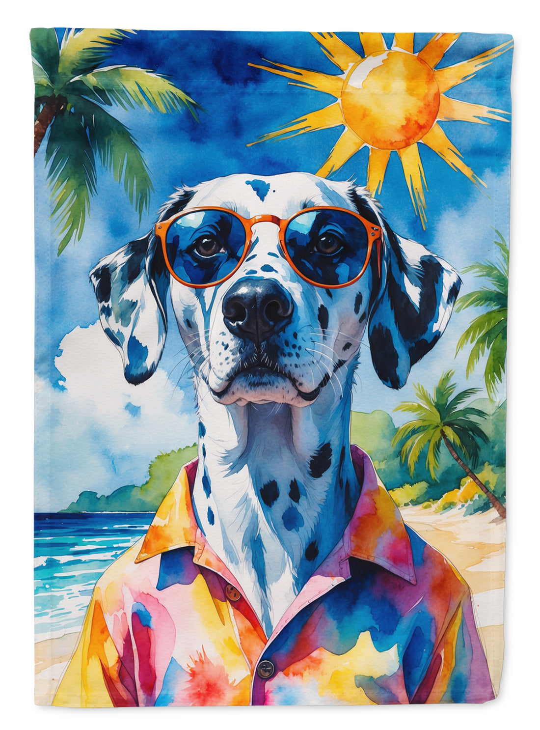 Dalmatian Summer Beach Time House Flag