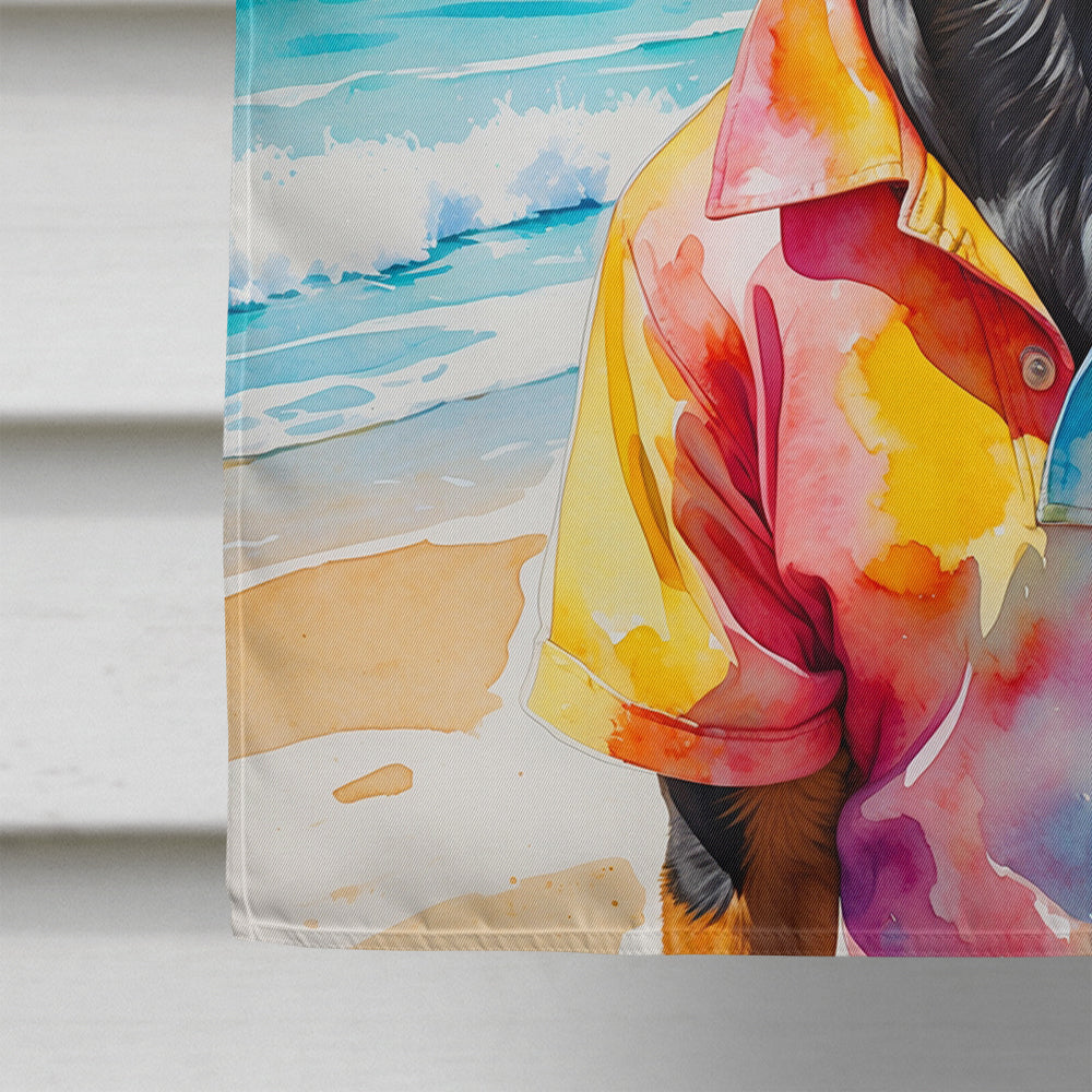 Doberman Pinscher Summer Beach Time House Flag