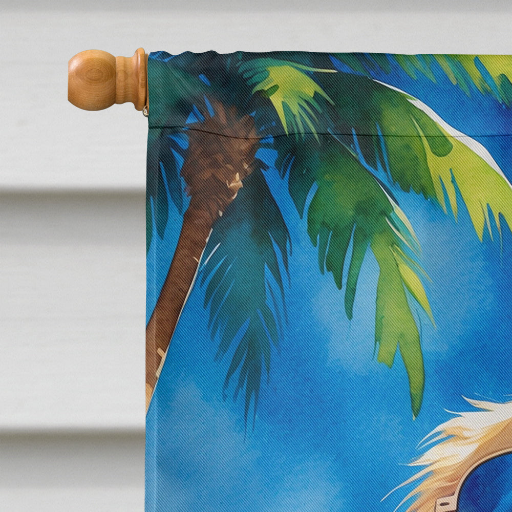 Golden Retriever Summer Beach Time House Flag