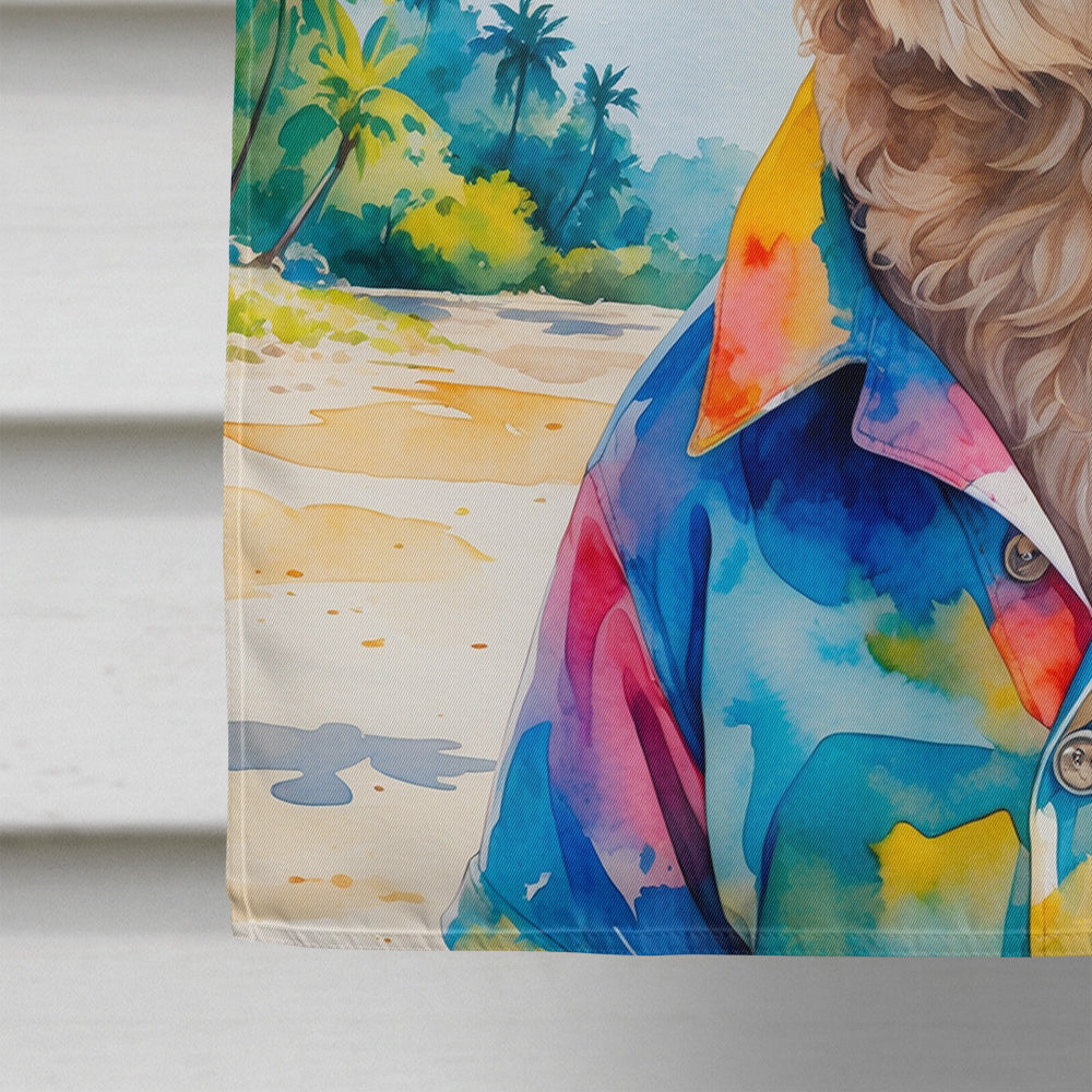GoldendoodleSummer Beach Time House Flag