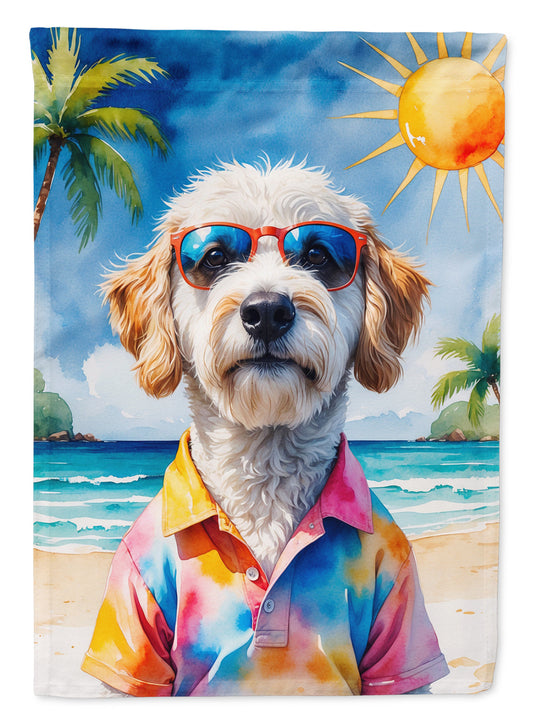 Labradoodle Summer Beach Time House Flag