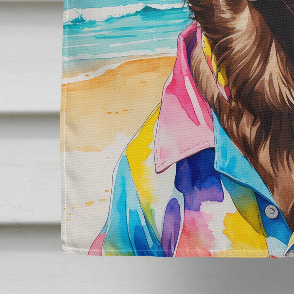 Chocolate Labrador Retriever Summer Beach Time House Flag