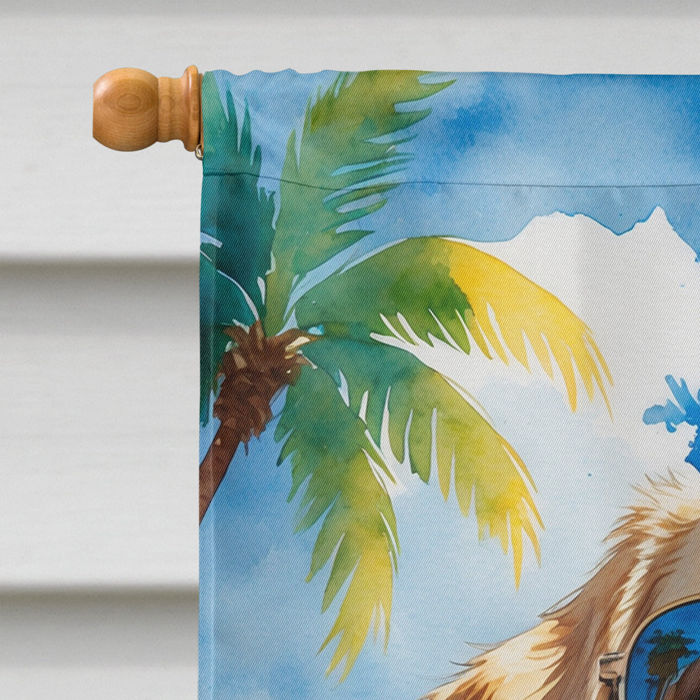 Yellow Labrador Retriever Summer Beach Time House Flag