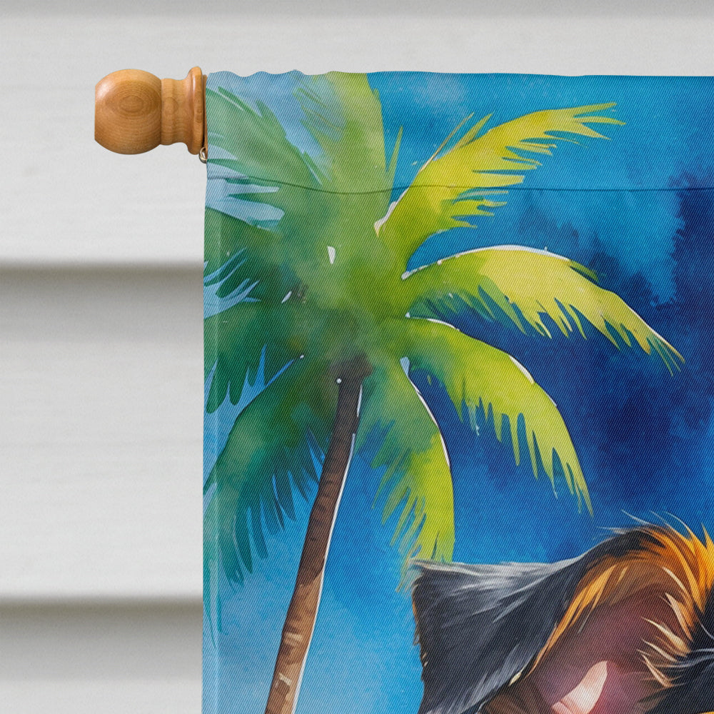 Miniature Pinscher Summer Beach Time House Flag