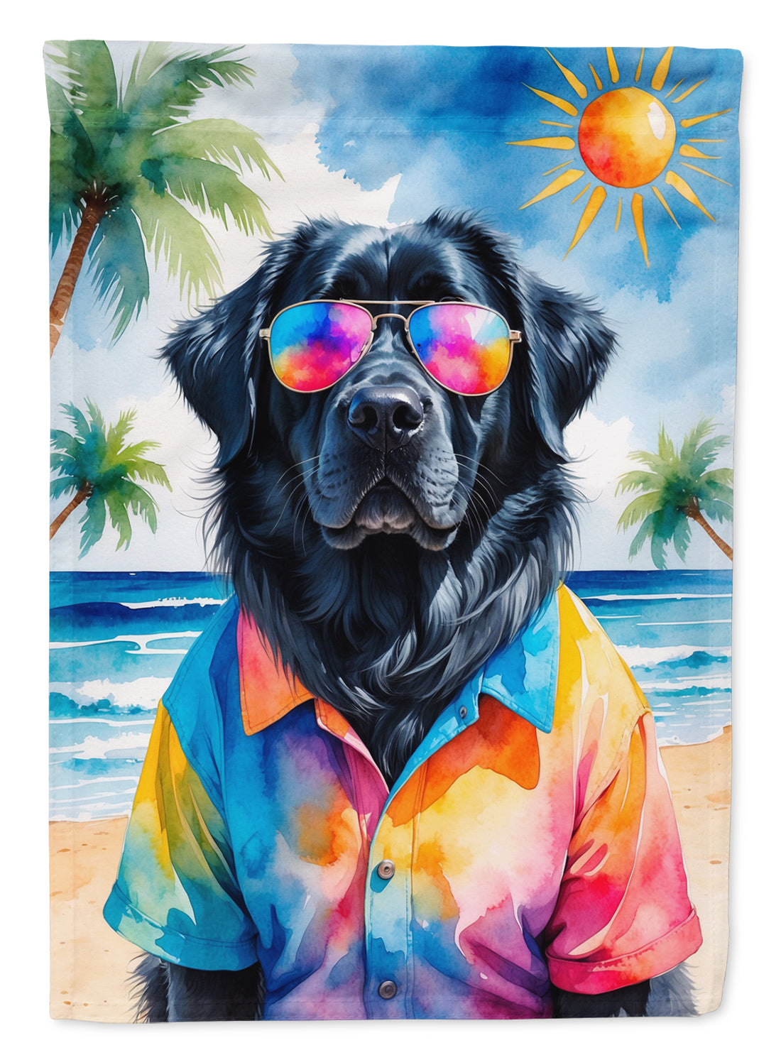 Newfoundland Summer Beach Time House Flag