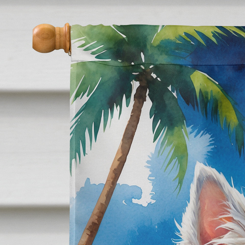 Westie Summer Beach Time House Flag