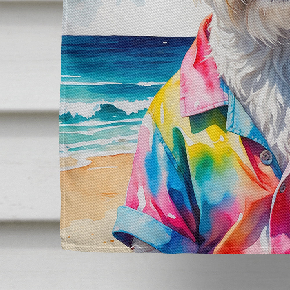 Westie Summer Beach Time House Flag