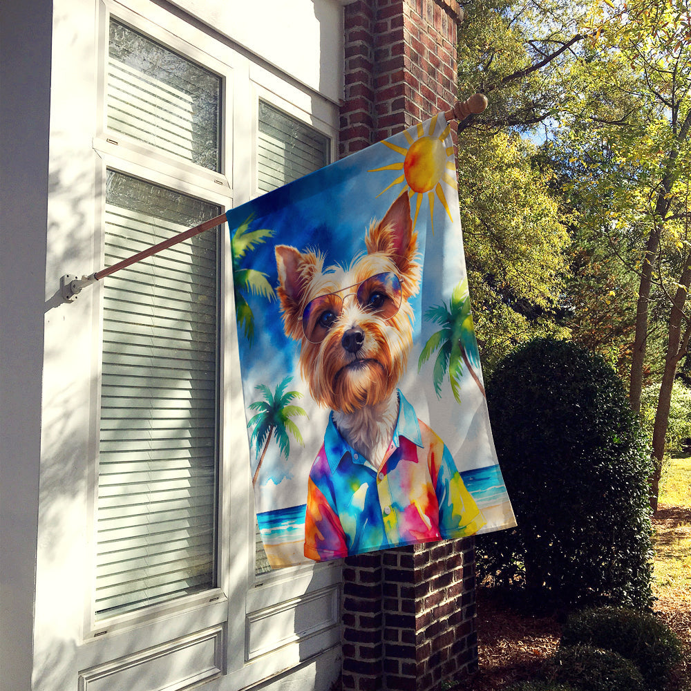 Yorkshire Terrier Summer Beach Time House Flag
