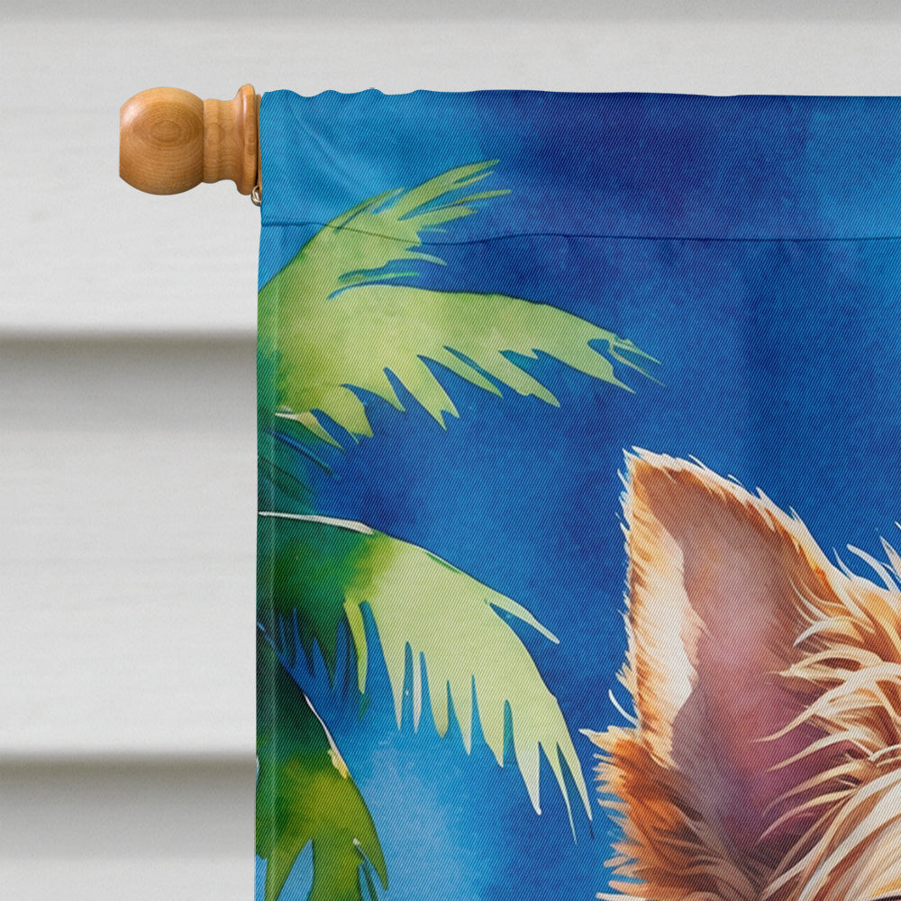 Yorkshire Terrier Summer Beach Time House Flag