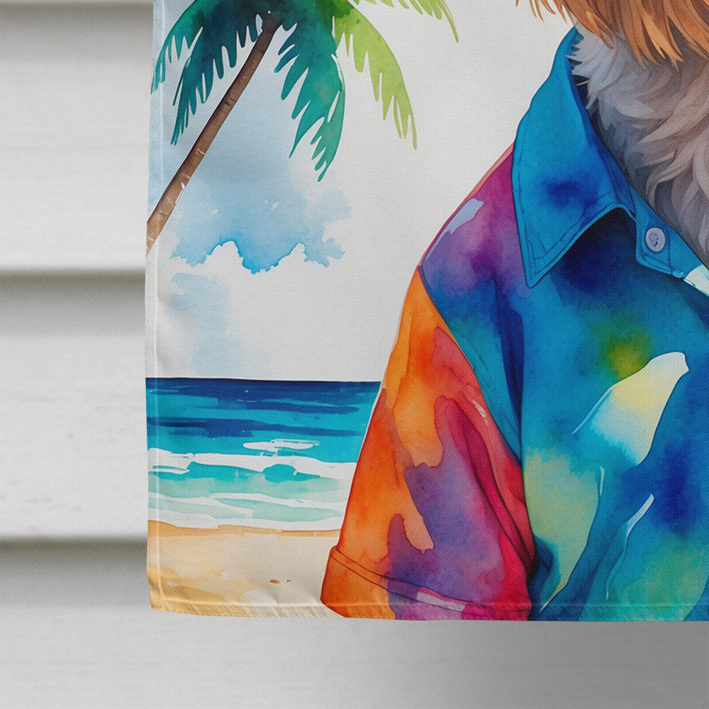 Yorkshire Terrier Summer Beach Time House Flag