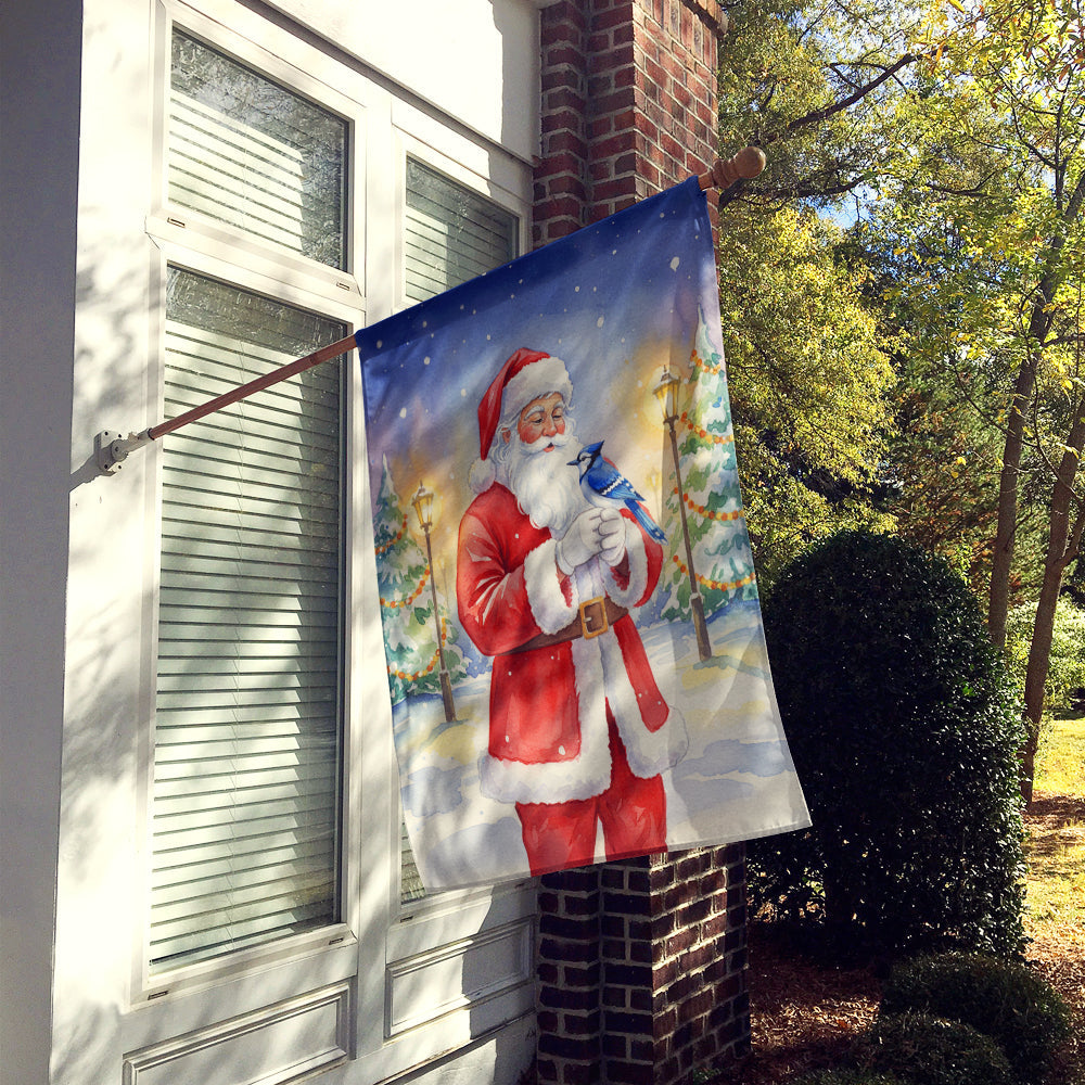 Blue Jay with Santa Claus House Flag