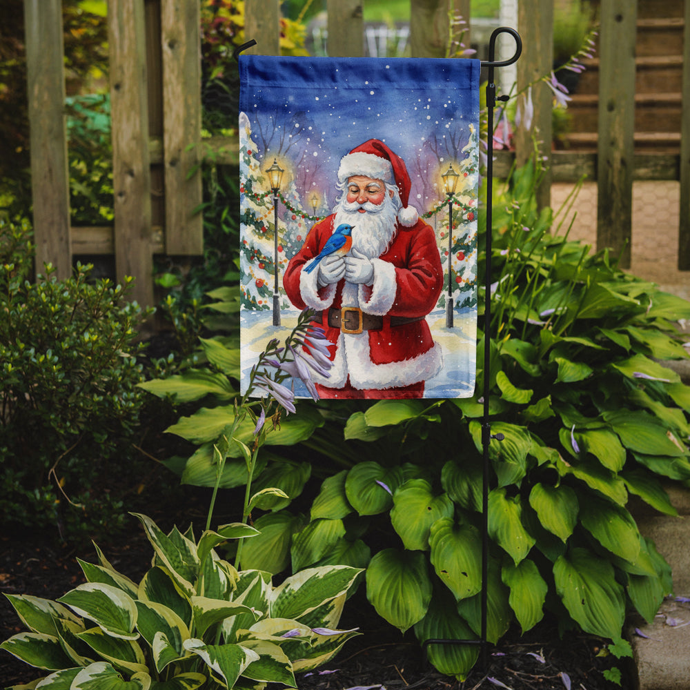 Bluebird with Santa Claus Garden Flag