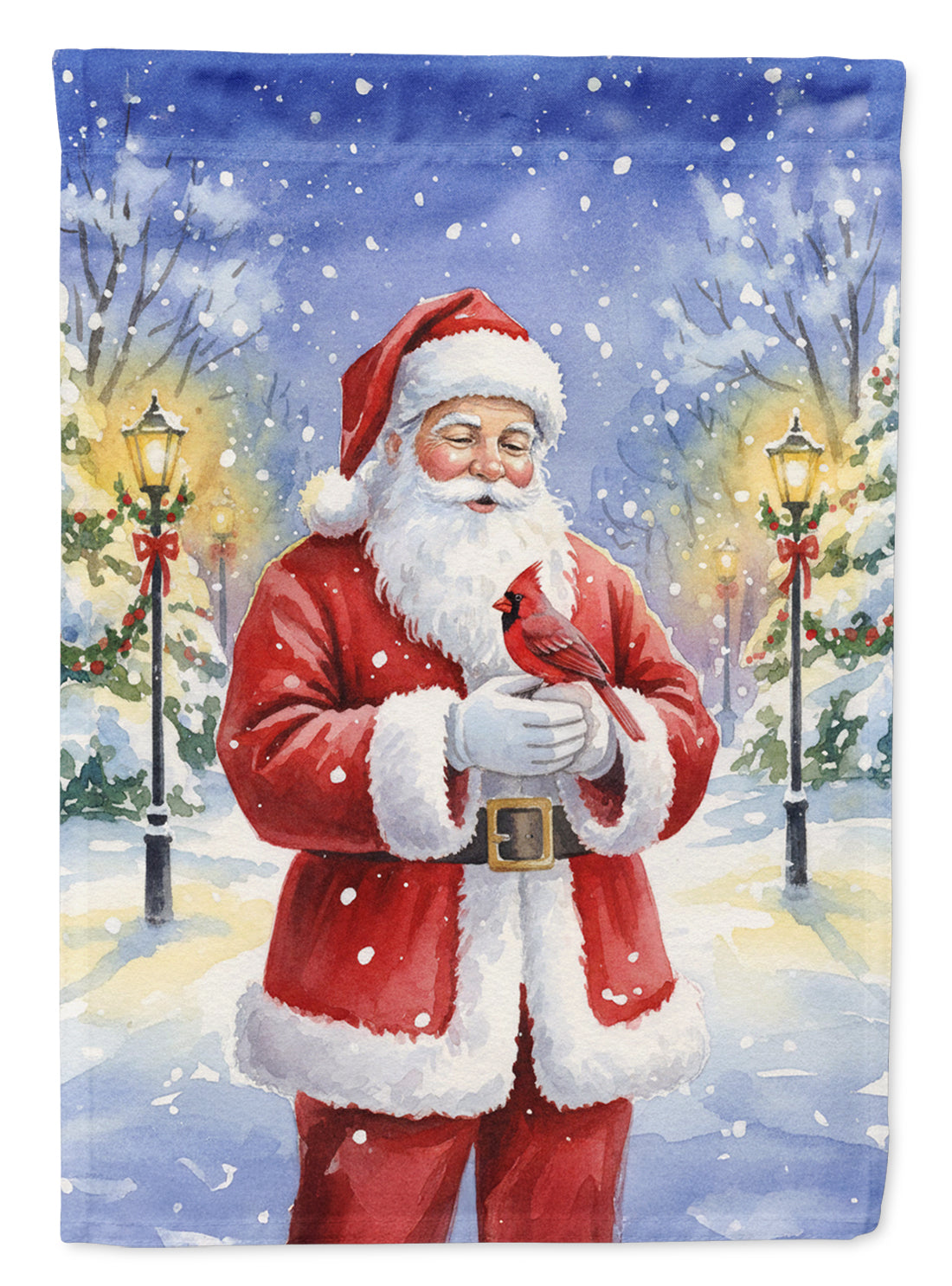 Cardinal with Santa Claus House Flag
