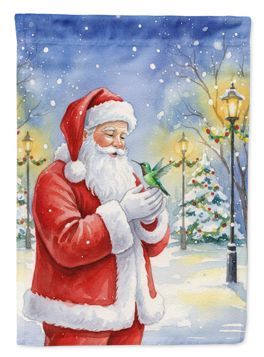 Hummingbird with Santa Claus Garden Flag