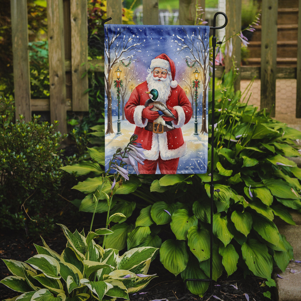 Mallard with Santa Claus Garden Flag