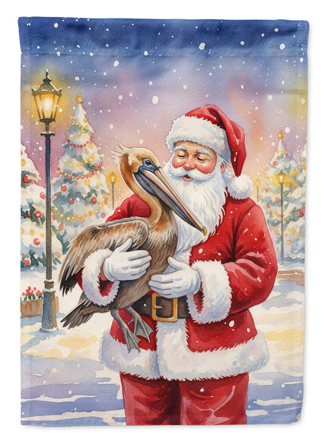 Pelican with Santa Claus House Flag