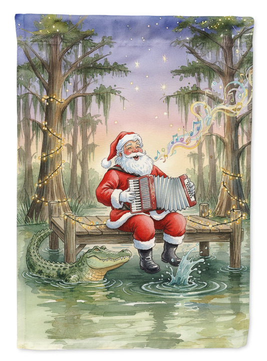 Cajun Santa Claus and the Accordion Gator Christmas House Flag