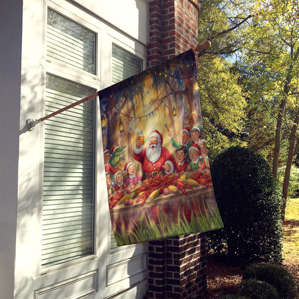 Cajun Santa Claus Crawfish Boil Christmas House Flag