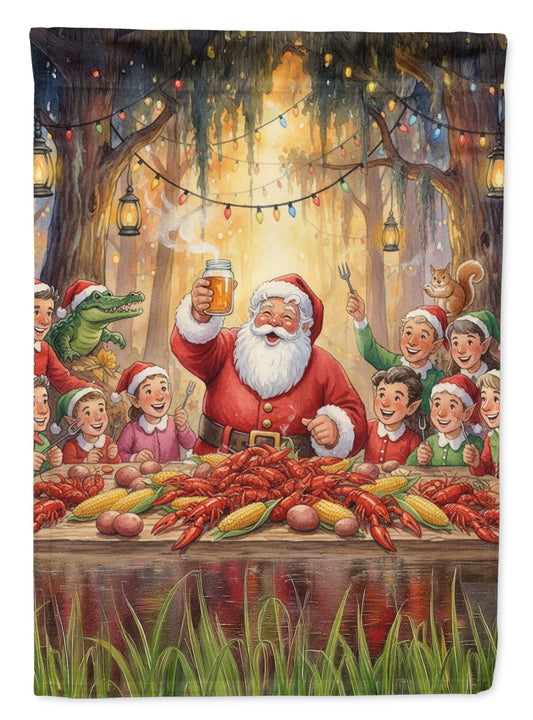 Cajun Santa Claus Crawfish Boil Christmas Garden Flag