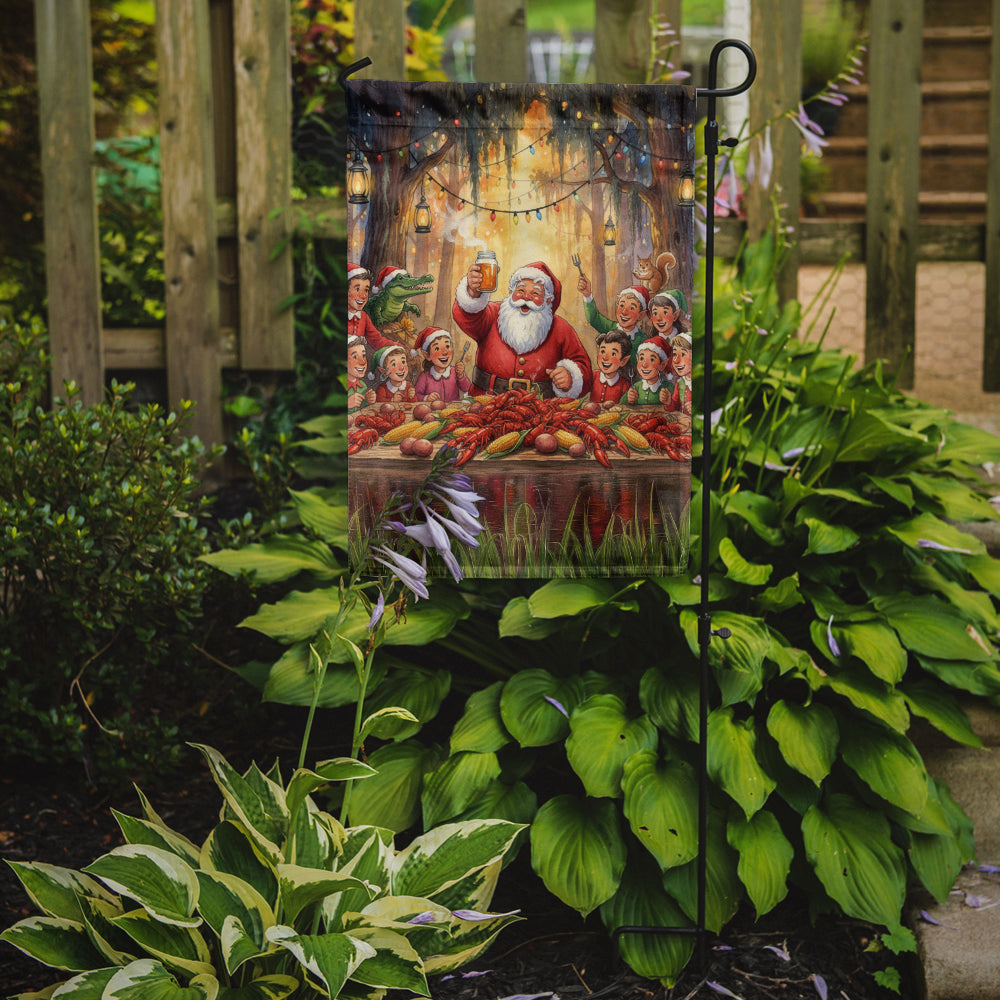 Cajun Santa Claus Crawfish Boil Christmas Garden Flag