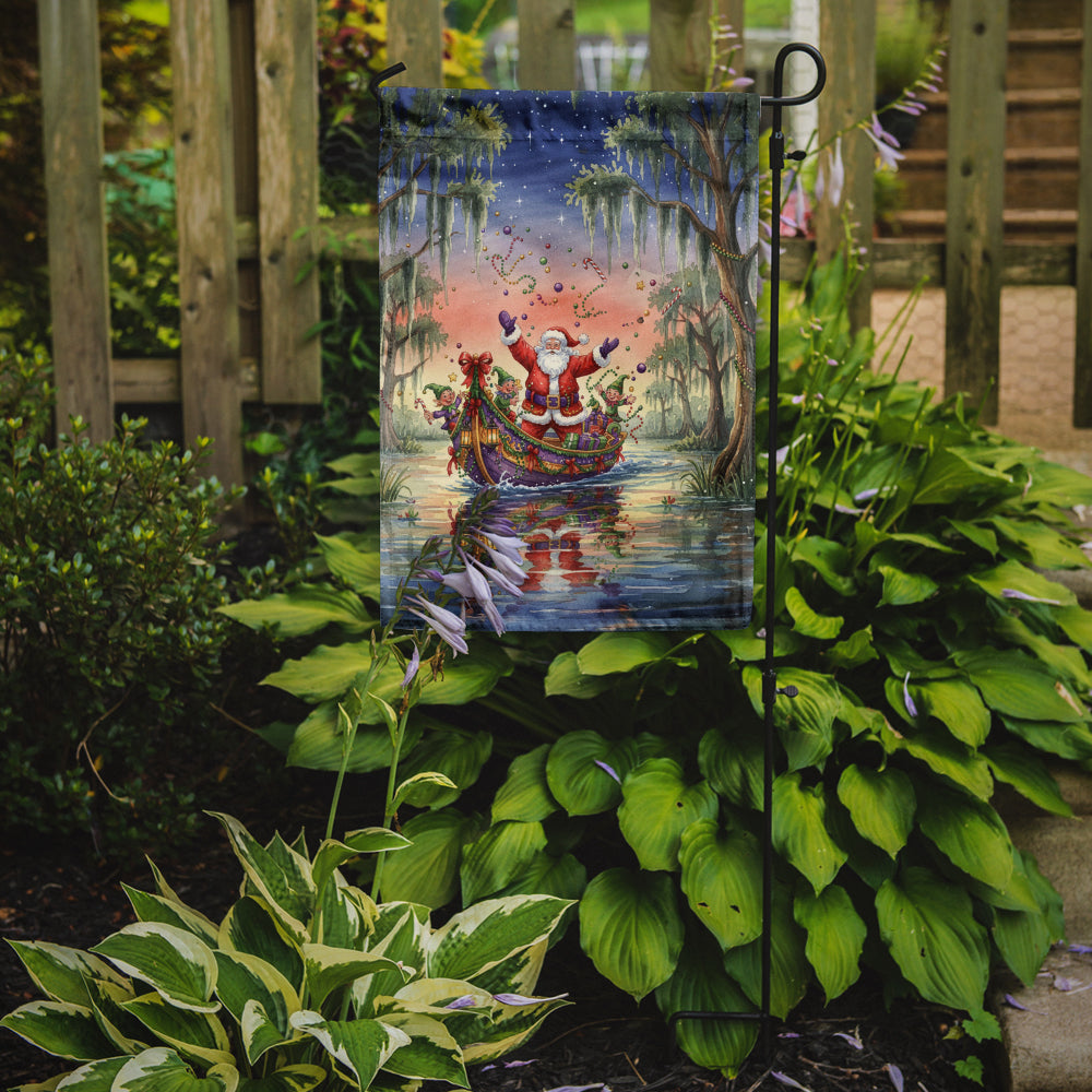 Cajun Santa Claus in the Bayou Christmas Parade Christmas Garden Flag