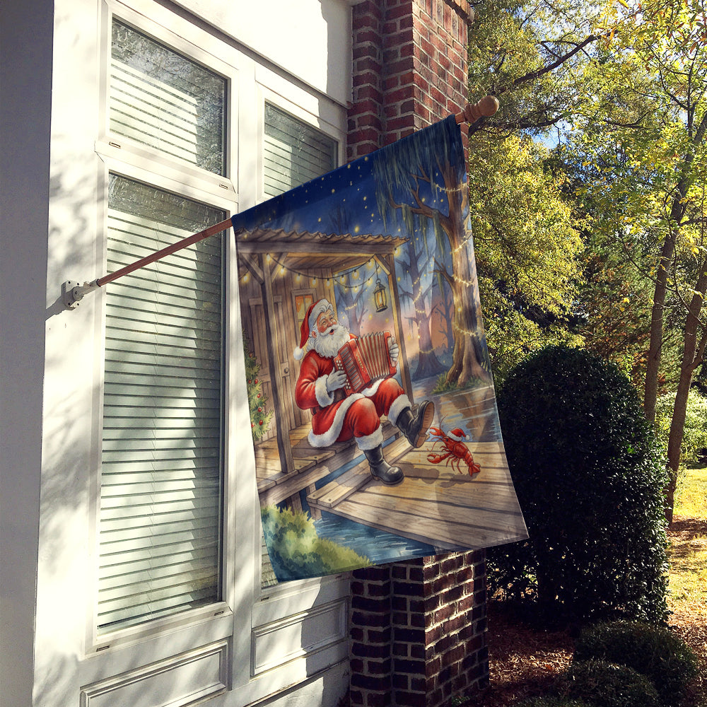 Cajun Santa Claus Playing Zydeco Christmas House Flag