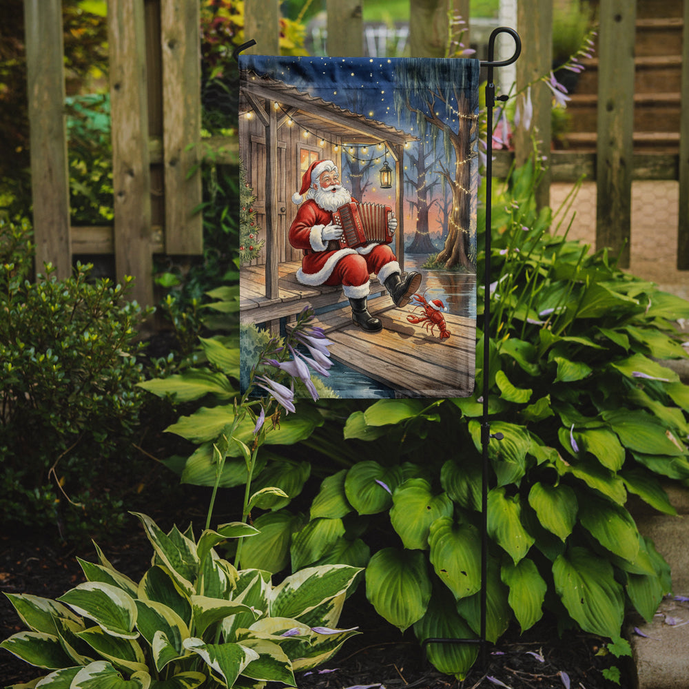 Cajun Santa Claus Playing Zydeco Christmas Garden Flag