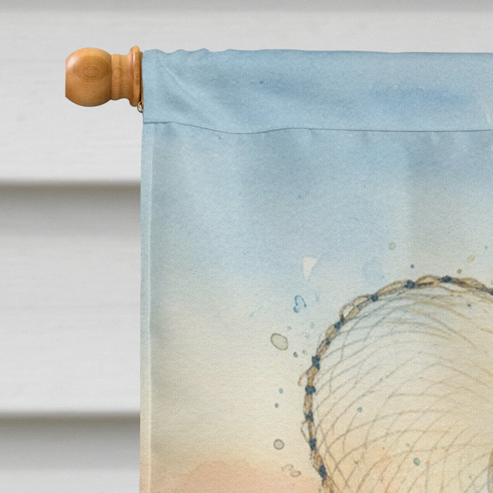 Fishing Santa Claus with Castnet Christmas House Flag