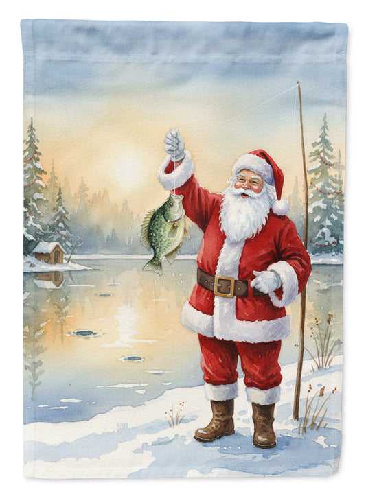 Fishing Santa Claus with Crappie Christmas House Flag