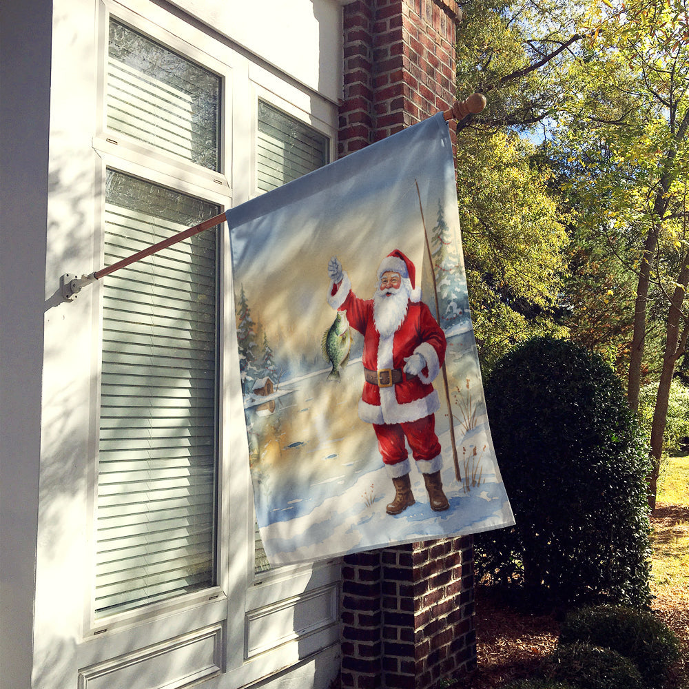 Fishing Santa Claus with Crappie Christmas House Flag
