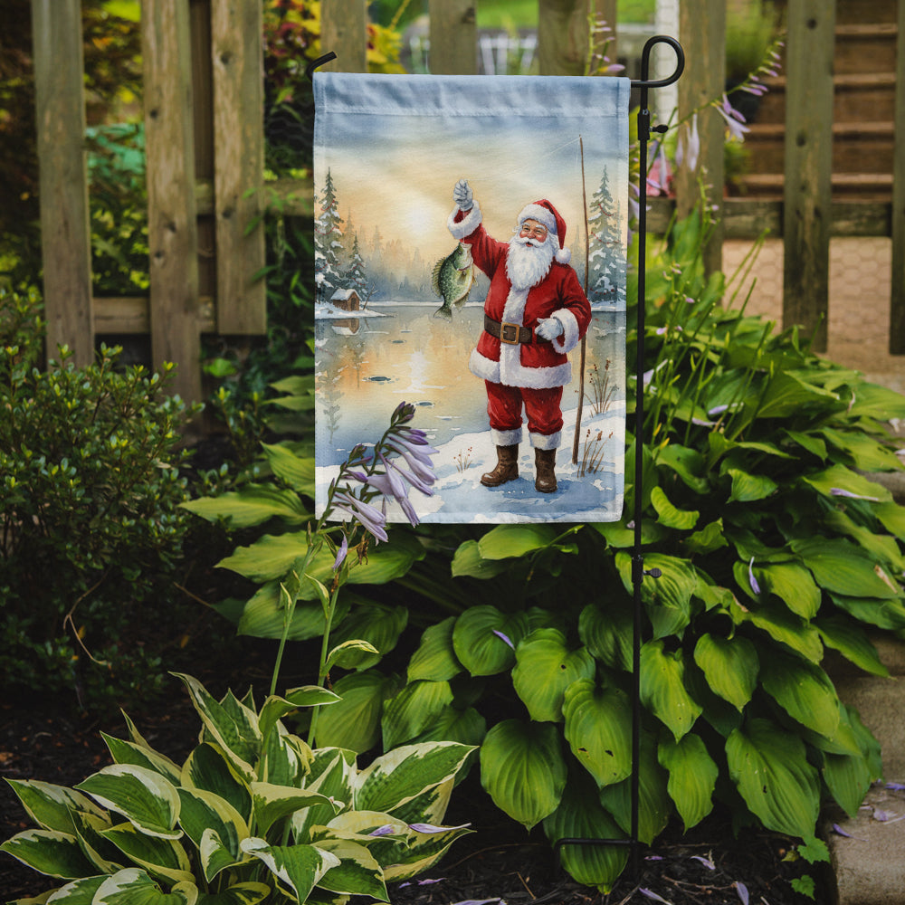 Fishing Santa Claus with Crappie Christmas Garden Flag