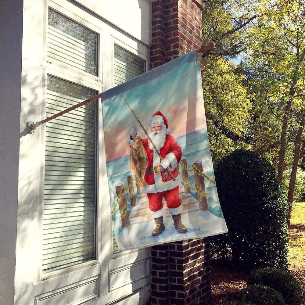 Fishing Santa Claus with Flounder Christmas House Flag