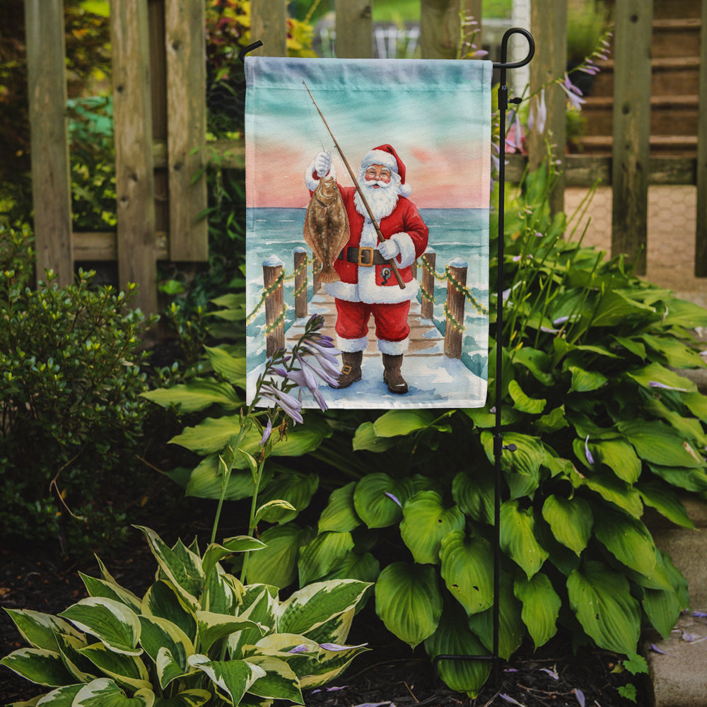 Fishing Santa Claus with Flounder Christmas Garden Flag