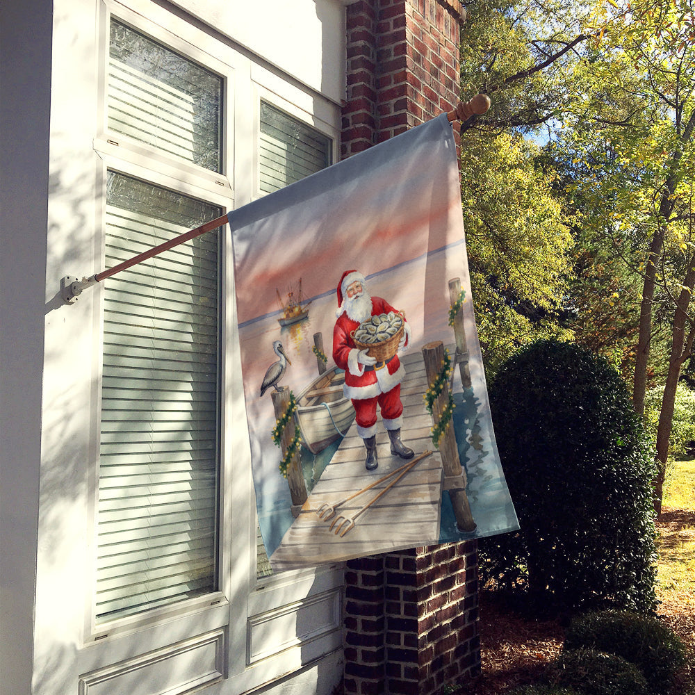 Fishing Santa Claus with Oysters Christmas House Flag