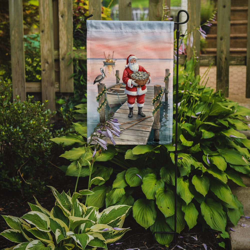 Fishing Santa Claus with Oysters Christmas Garden Flag