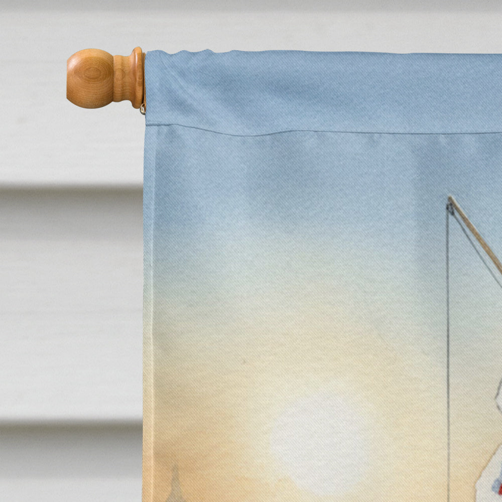 Fishing Santa Claus with Rainbow Trout Christmas House Flag