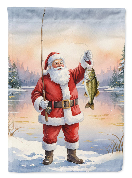 Fishing Santa Claus with Smallmouth Bass Christmas Garden Flag