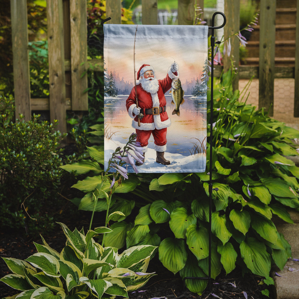 Fishing Santa Claus with Smallmouth Bass Christmas Garden Flag
