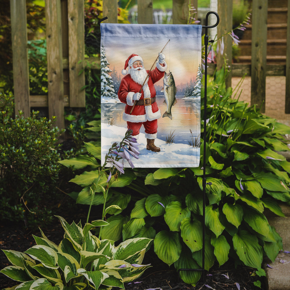 Fishing Santa Claus with Striped Bass Christmas Garden Flag