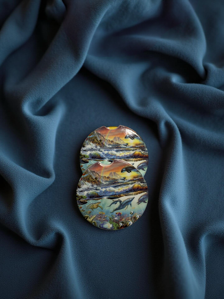 Sea Life Ceramic Car Coasters