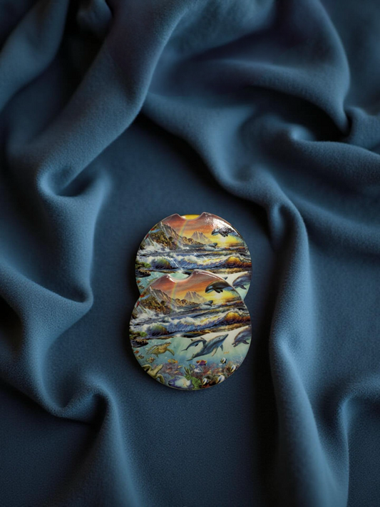Sea Life Ceramic Car Coasters