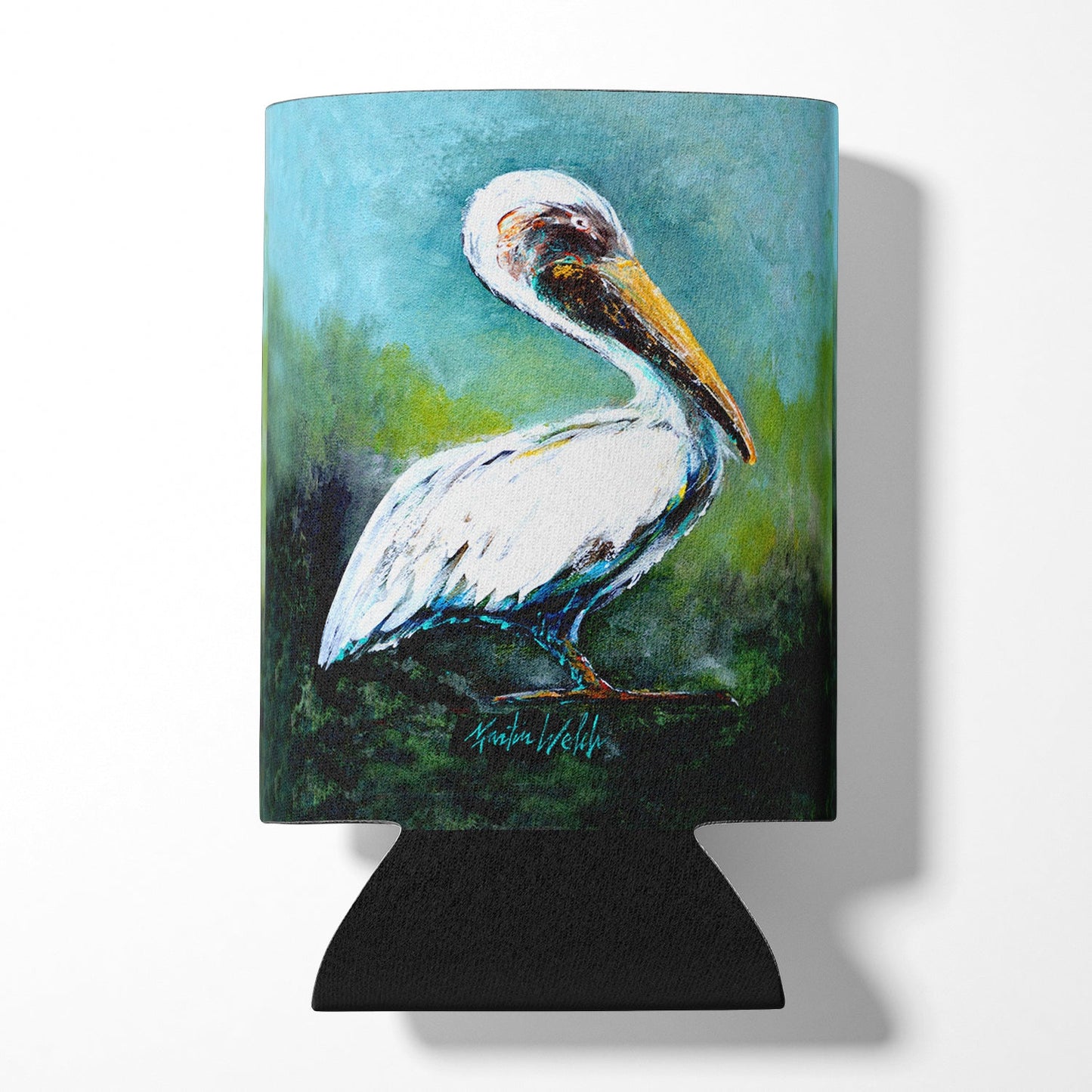 Blue Stand White Pelican Can or Bottle Hugger MW1309CC