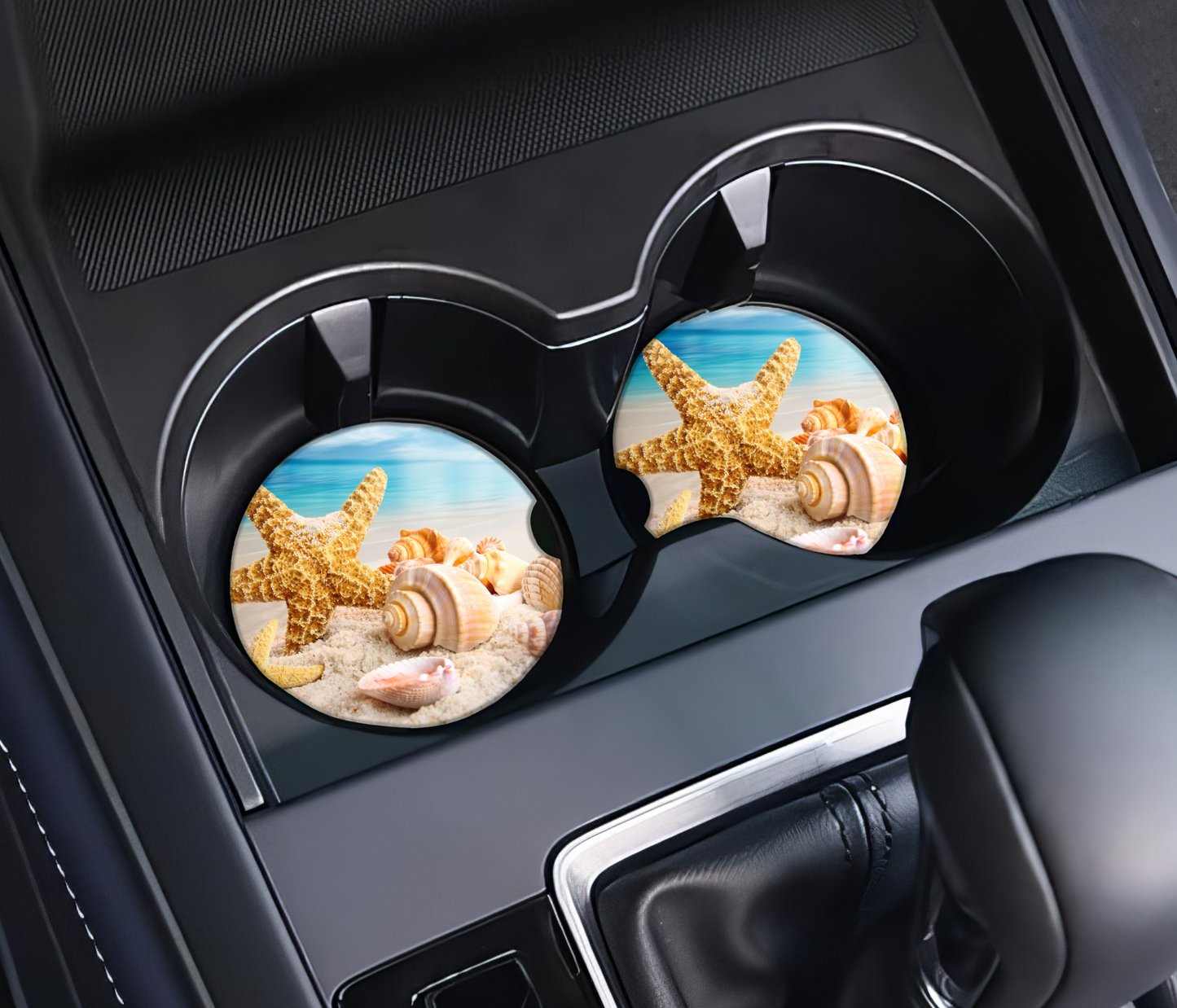 Starfish Ceramic Car Coaster Set