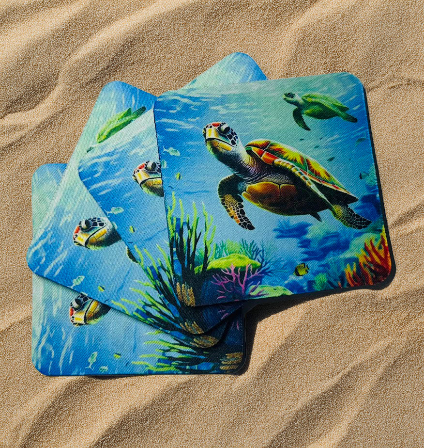 Sea Turtle Square Foam Coaster
